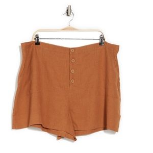 ABOUND Button Front Linen Shorts In Tan Dale
